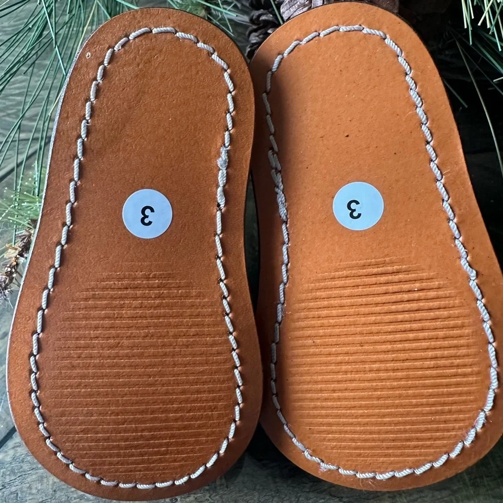 Josmo Baby Leather Navy First Walker Hard Sole Shoes Size 3 New